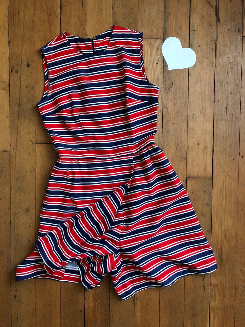 vintage 1960s striped romper 60s dress but actually a romper