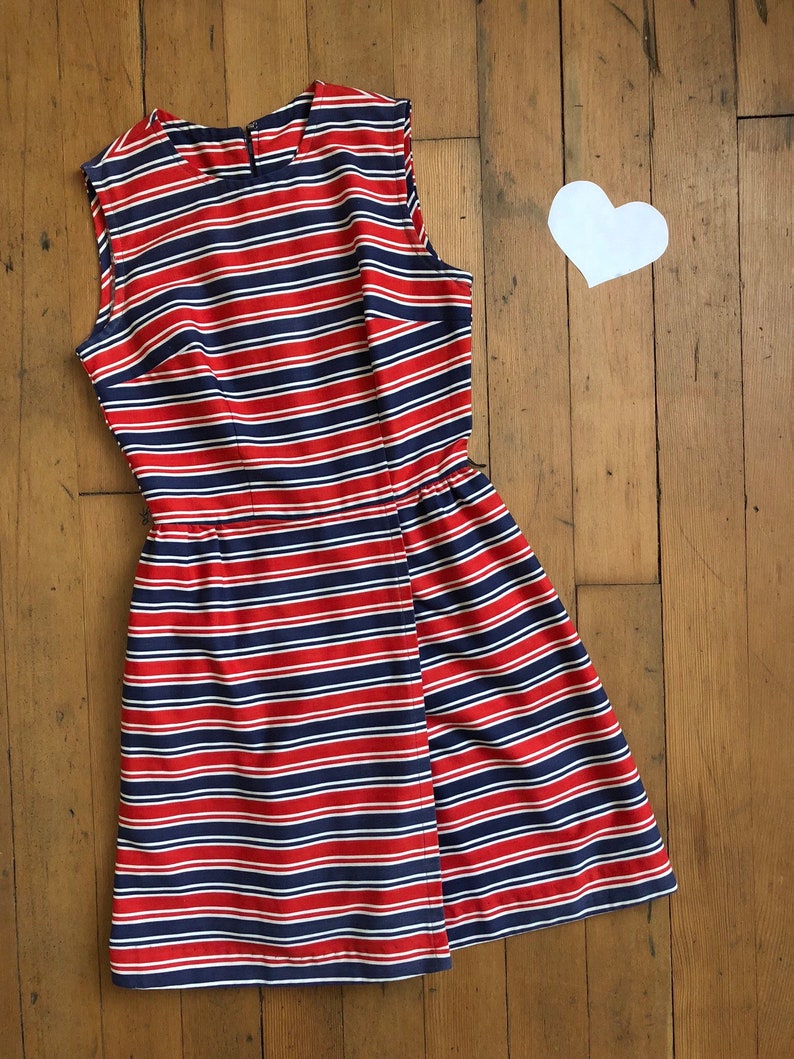 vintage 1960s striped romper 60s dress but actually a romper