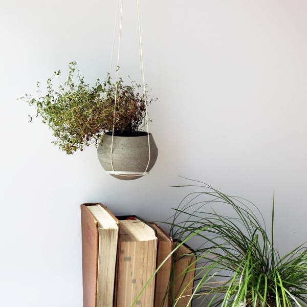 Hanging Planter, Big Concrete Planter, Concrete Hanging Pot, Wall Planter, Planter, Succulent Planter, Gift For Her, Home Decor, Concrete