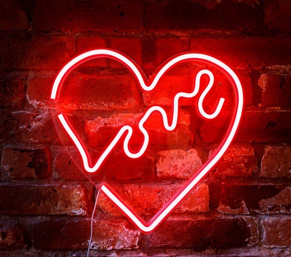 Red Love Heart Wall Sign For Bedroom Living Room Kids Room Girls Room