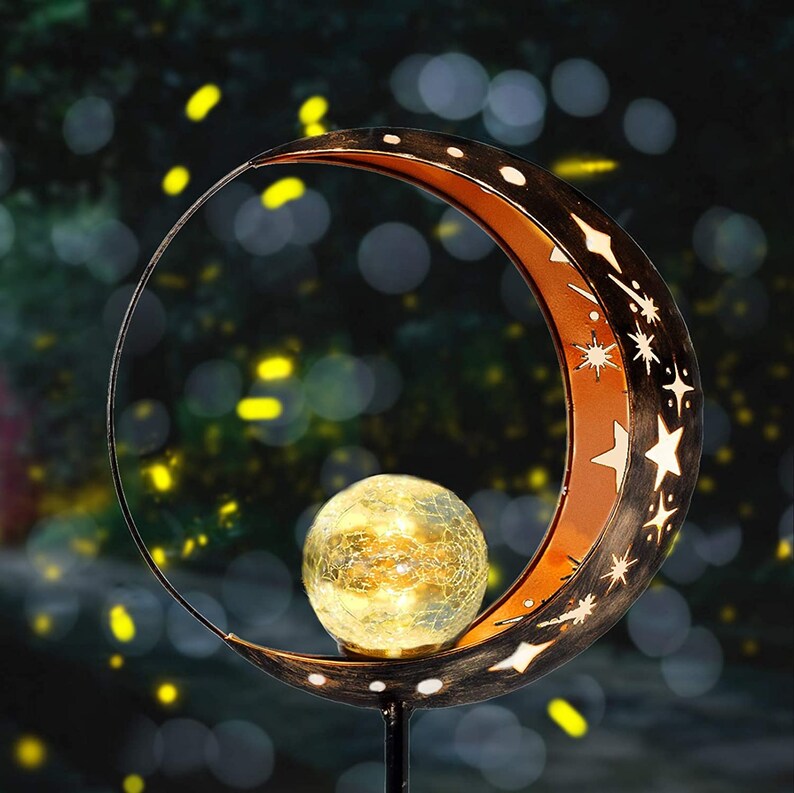 Moon Solar Lights Outdoor Garden Decor Solar Lights for Patio image 1