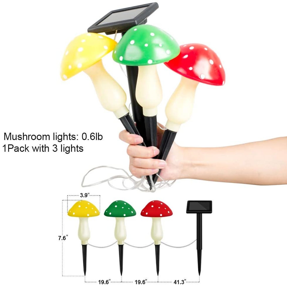 3 PACK Mushroom Solar Lights Outdoor Garden Decor Solar Lights Etsy