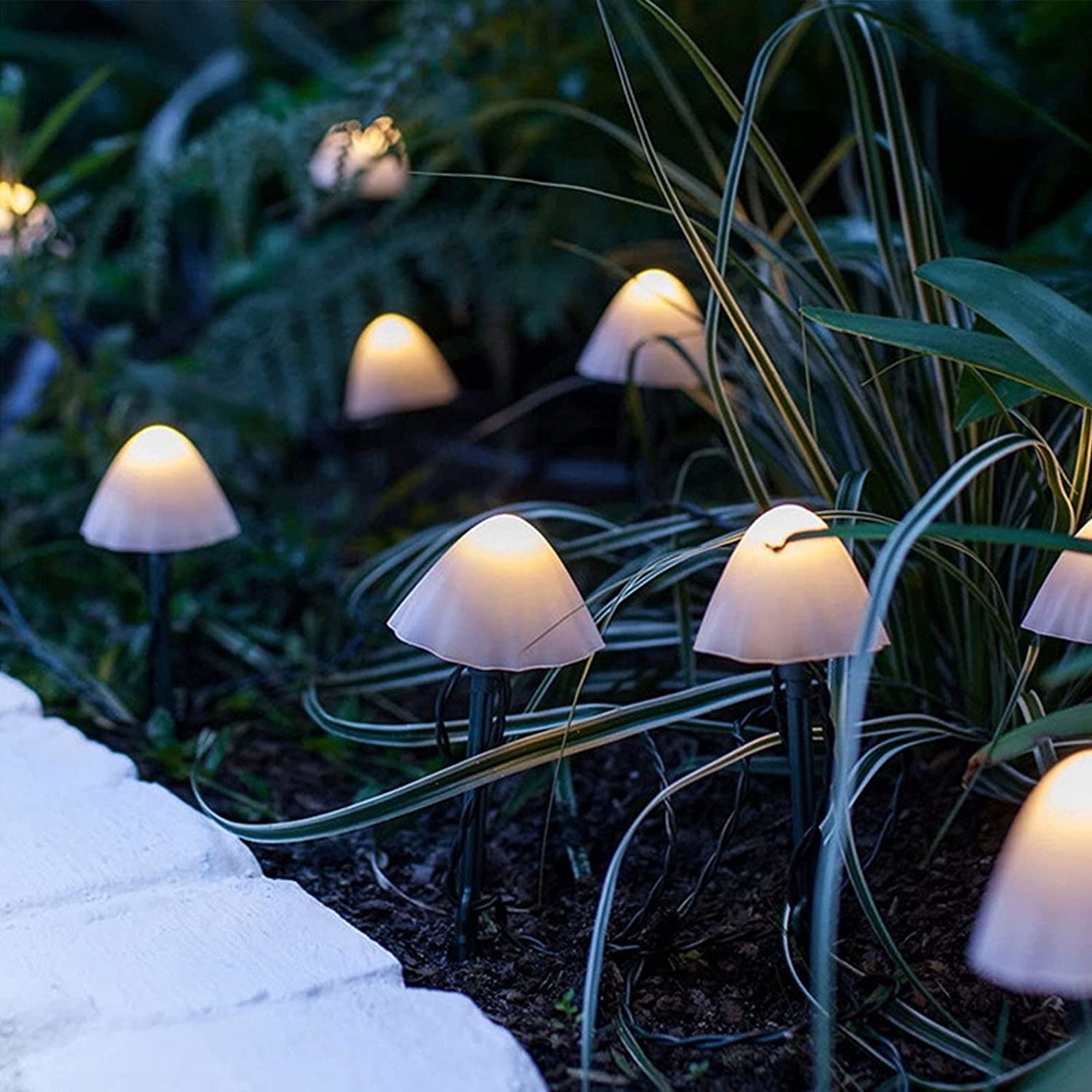 12 PACK Mushroom Solar Lights Outdoor Garden Decor Solar Etsy