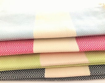 Organic Cotton Turkish Peshtemal Towel: Beach, Bath, Bachelorette Gift