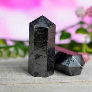 Hematite Tower Point for Crystal Grid