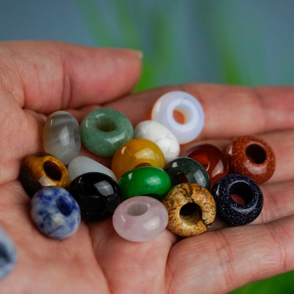 Rondelle Crystal Beads 14 x 8mm, Large Hole 5mm, Gemstone Donut Beads