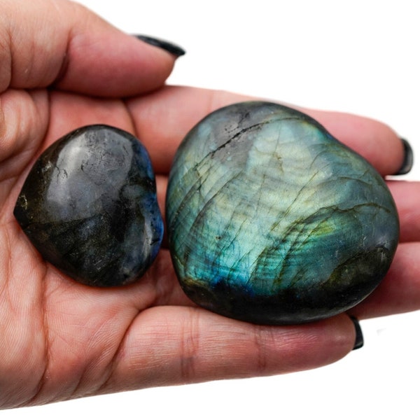 Labradorite Crystal Heart, Large labradorite Carved Crystal