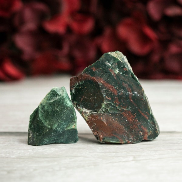 Raw Bloodstone Crystal (Rough Heliotrope Stone)