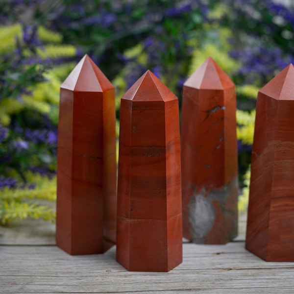 Large Red Jasper Crystal Tower