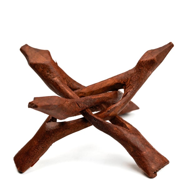 Wooden Tripod Stand for Smudging and Display, Cobra Stand - 6in