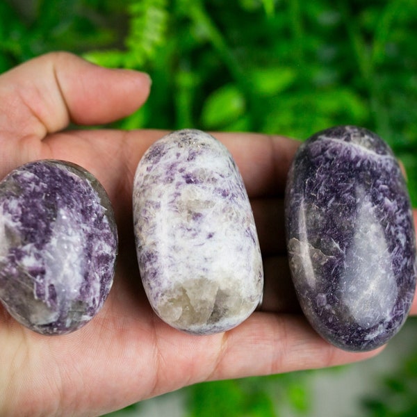 Purple Lepidolite Palm Stone (Natural Crystal Palm Stone)