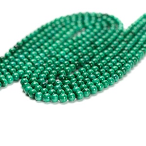 Genuine Malachite A++ Quality Round Beads 15&quot; Full Strand 4mm 6mm 8mm 10mm 12mm