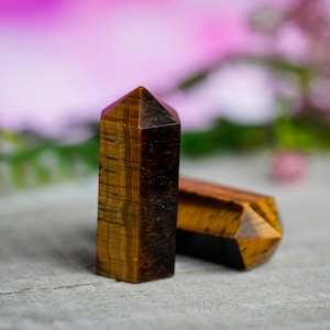 Tigers Eye Tower Point for Crystal Grid