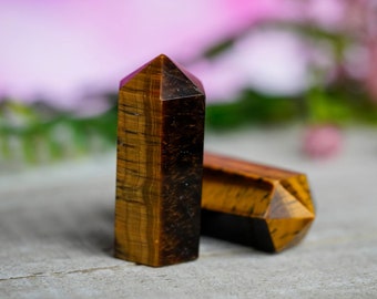Tigers Eye Tower Point for Crystal Grid