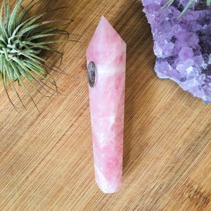 Rose Quartz Crystal pipe, Gemstone Pipe, pink stone bowl image 4