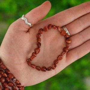 Red Goldstone Tumbled Stone Bracelet