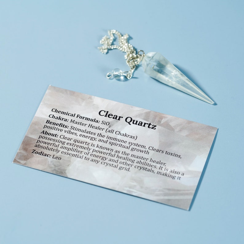 Clear Quartz Crystal Pendulum Dowsing Healing image 4