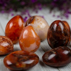 Orange Carnelian Crystal Palm Stone image 8