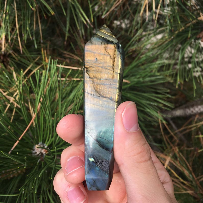 Labradorite Crystal Pipe, gemstone quartz pipe image 7