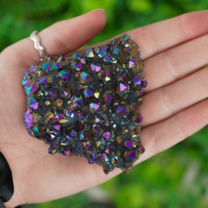 Titanium Rainbow Aura Quartz Crystal Cluster