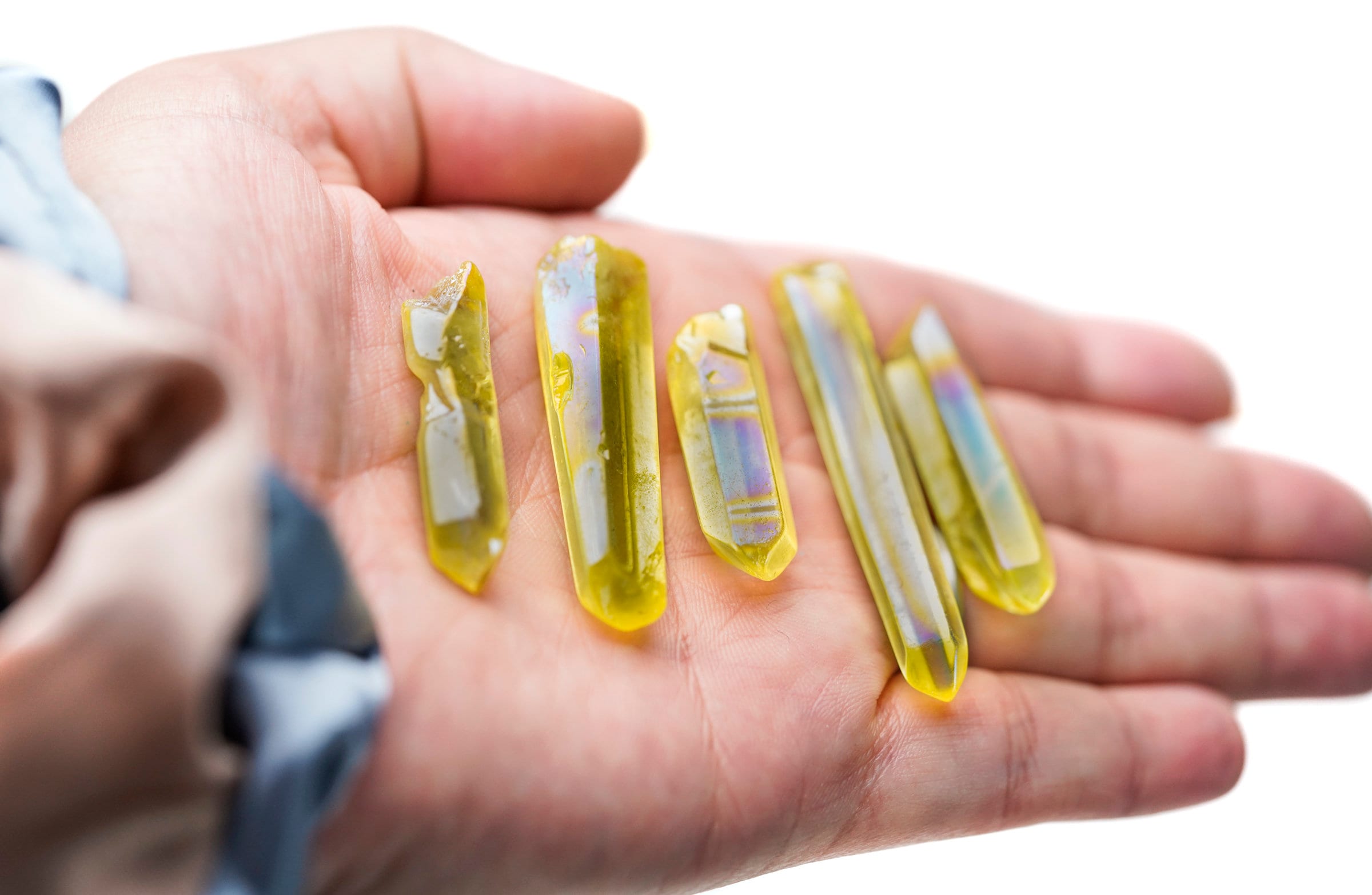 Yellow Aura Quartz Crystal Point