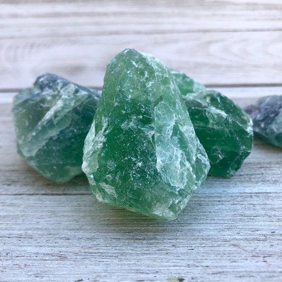 Piedra de fluorita verde cruda grande -  México