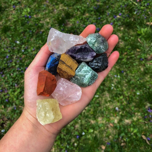 Beginner Crystal Bundle of Raw Gemstones Raw Crystals Kit Etsy Canada