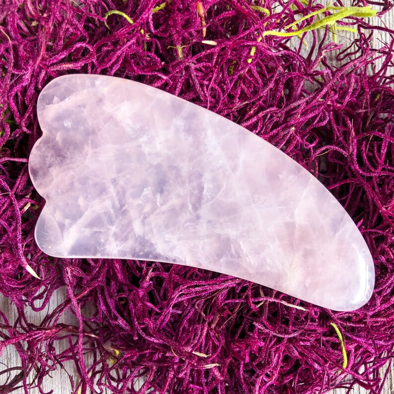 Large Rose Quartz Gua Sha Massage Tool Etsy