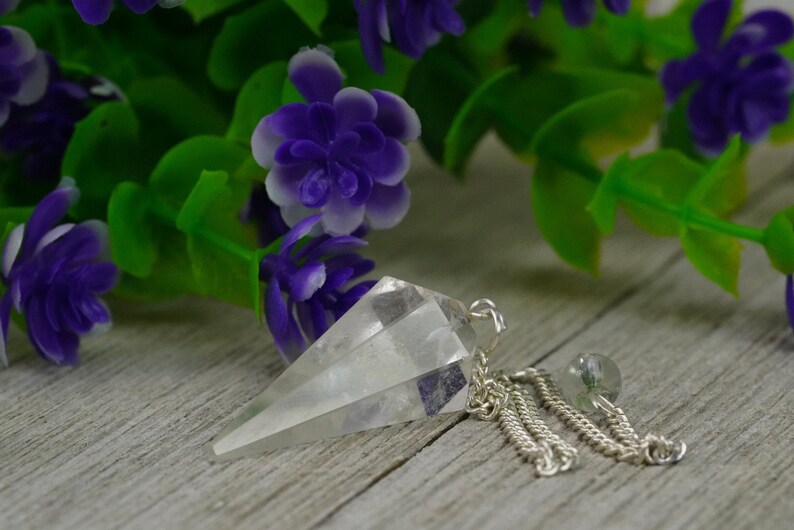 Clear Quartz Crystal Pendulum Dowsing Healing image 2