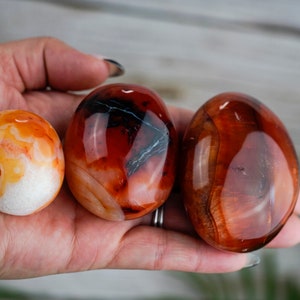 Orange Carnelian Crystal Palm Stone image 1