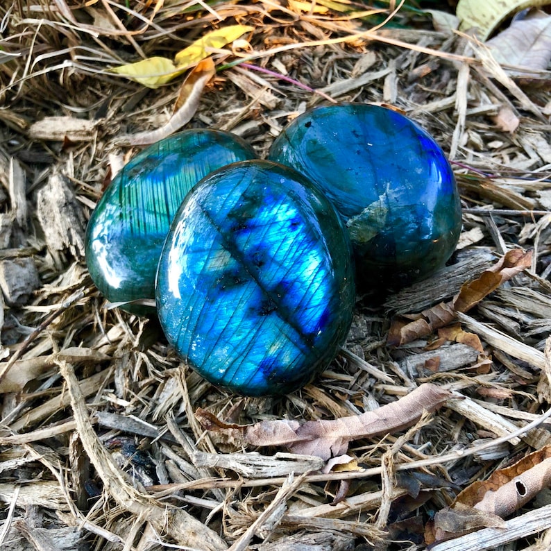 Labradorite Palm Stone, Polished Gemstone 