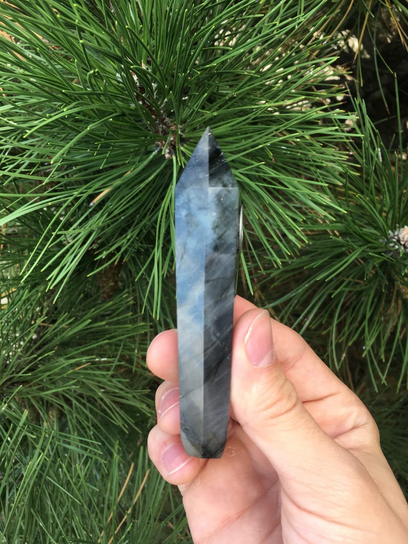 Labradorite Crystal Pipe, gemstone quartz pipe image 5