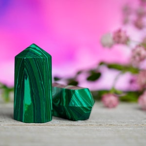 Synthetic Malachite Healing Crystal Tower Point