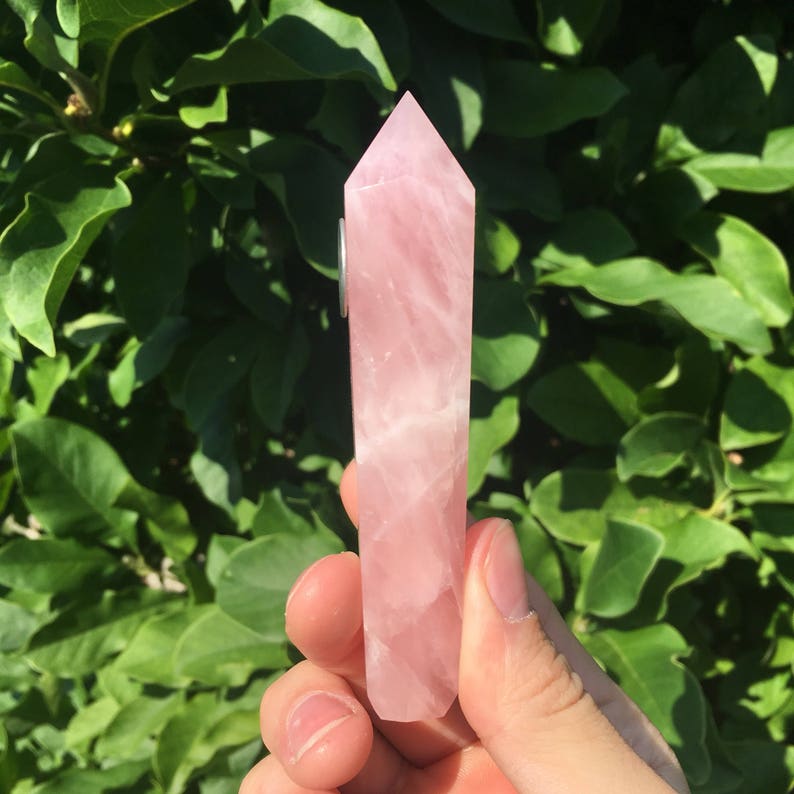 Rose Quartz Crystal pipe, Gemstone Pipe, pink stone bowl image 10