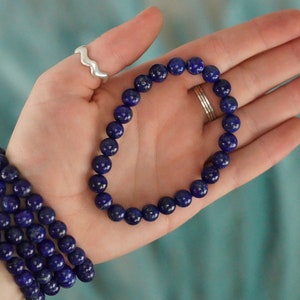 Lapislazuli 8mm Perlen Stone Crystal Armband