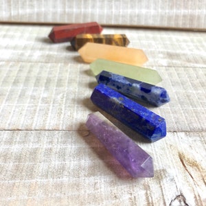 7 Chakra Doppelender Kristall Set