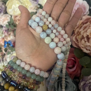 Morganite  Round Beads 15&quot; Full Strand  6mm 8mm 10mm 12mm