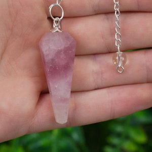 Rose Quartz Crystal Pendulum Dowsing Healing image 4