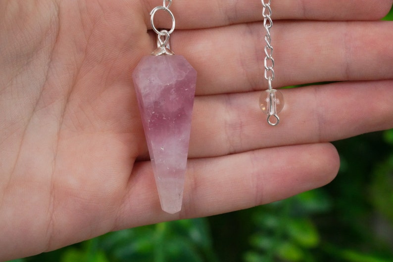 Rose Quartz Crystal Pendulum Dowsing Healing image 4