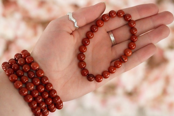 Genuine Red Jasper Bracelet- Healing Crystal Bracelet – Treasure Arts and  Gems