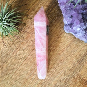 Rose Quartz Crystal pipe, Gemstone Pipe, pink stone bowl image 6