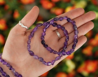 Amethyst Tumbled Stone Bracelet