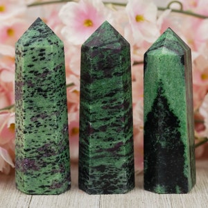 Large Ruby Zoisite Crystal Tower Point