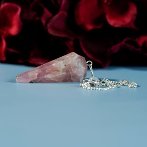 Rose Quartz Crystal Pendulum Dowsing Healing image 7