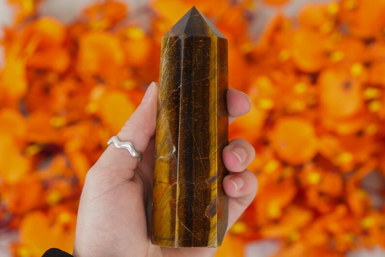 Large Tigers Eye Crystal Tower Point - Etsy