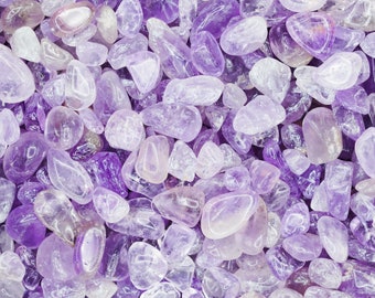 Light Amethyst Tumbled Crystal Chips, Choose Amount