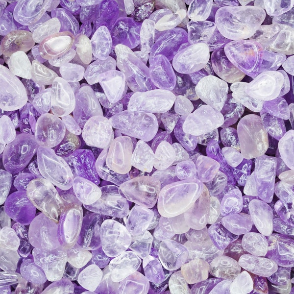 Light Amethyst Tumbled Crystal Chips, Choose Amount