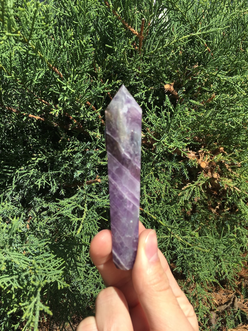 Amethyst Crystal pipe, Gemstone pipe, purple stone bowl, crystal smoking image 6