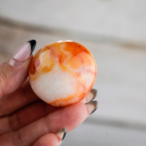 Orange Carnelian Crystal Palm Stone image 3