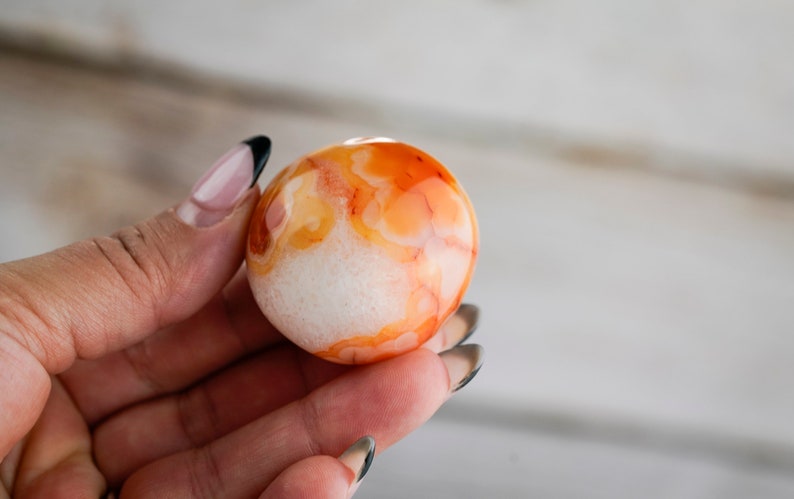 Orange Carnelian Crystal Palm Stone image 3